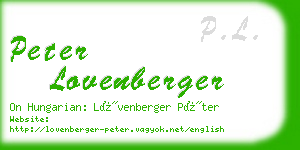 peter lovenberger business card